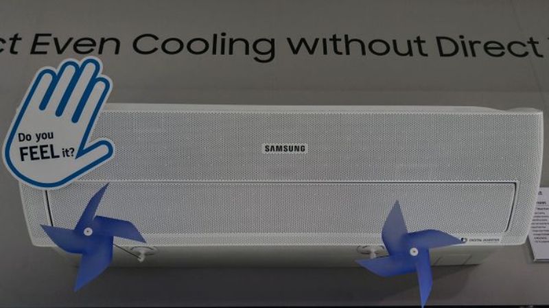 Wind free Air Conditioner (samsungs new Wind free AC’s have cooled air coming out of holes in the chassis without the need for the blower when certain temperatures are reached)