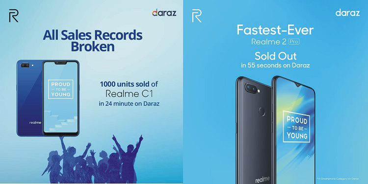 Record Breaking Realme products sold at its first sale on Daraz!