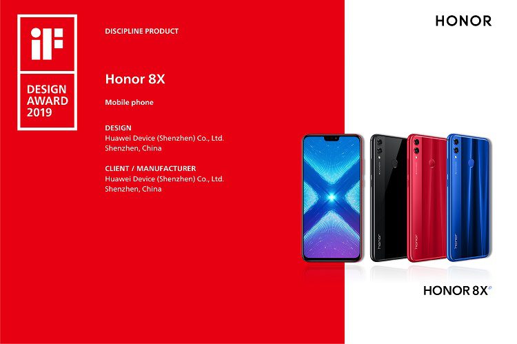 HONOR 8X - THE SMARTPHONE BEYOND LIMITS WON THE TITLE OF “DISCIPINE PRODUCT” AT THE iF INTERNATIONAL FORUM DESIGN AWARDS 2019