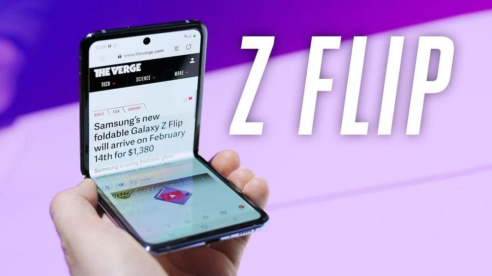 Samsung Galaxy Z flip A foldable smartphone