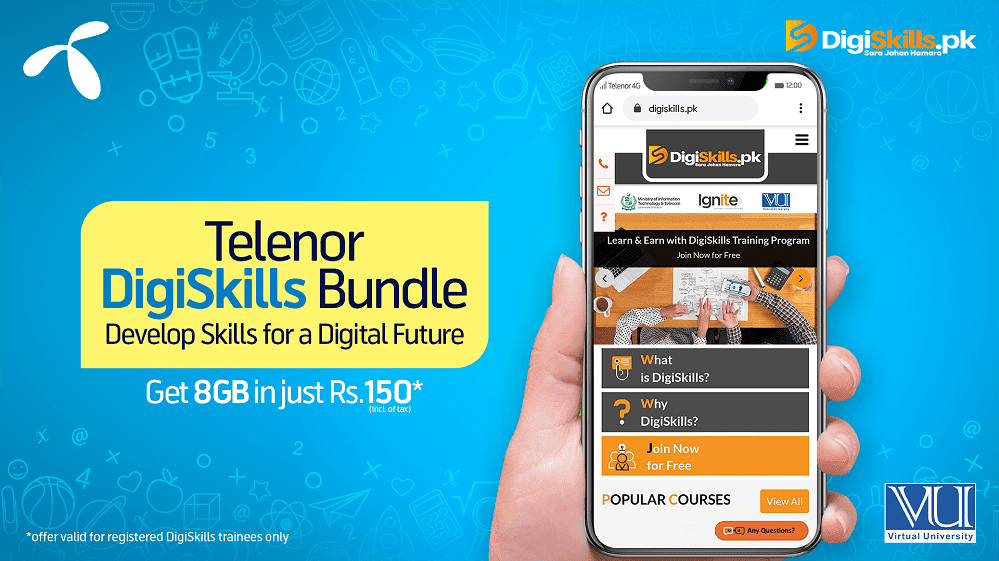 Telenor Pakistan offers subsidized internet bundle to enable DigiSkill trainees in their learning journey