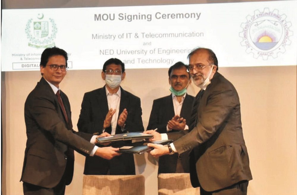 Minister of IT & Telecom signed MoU with NED University to encourage Start-up Culture in Pakistan
