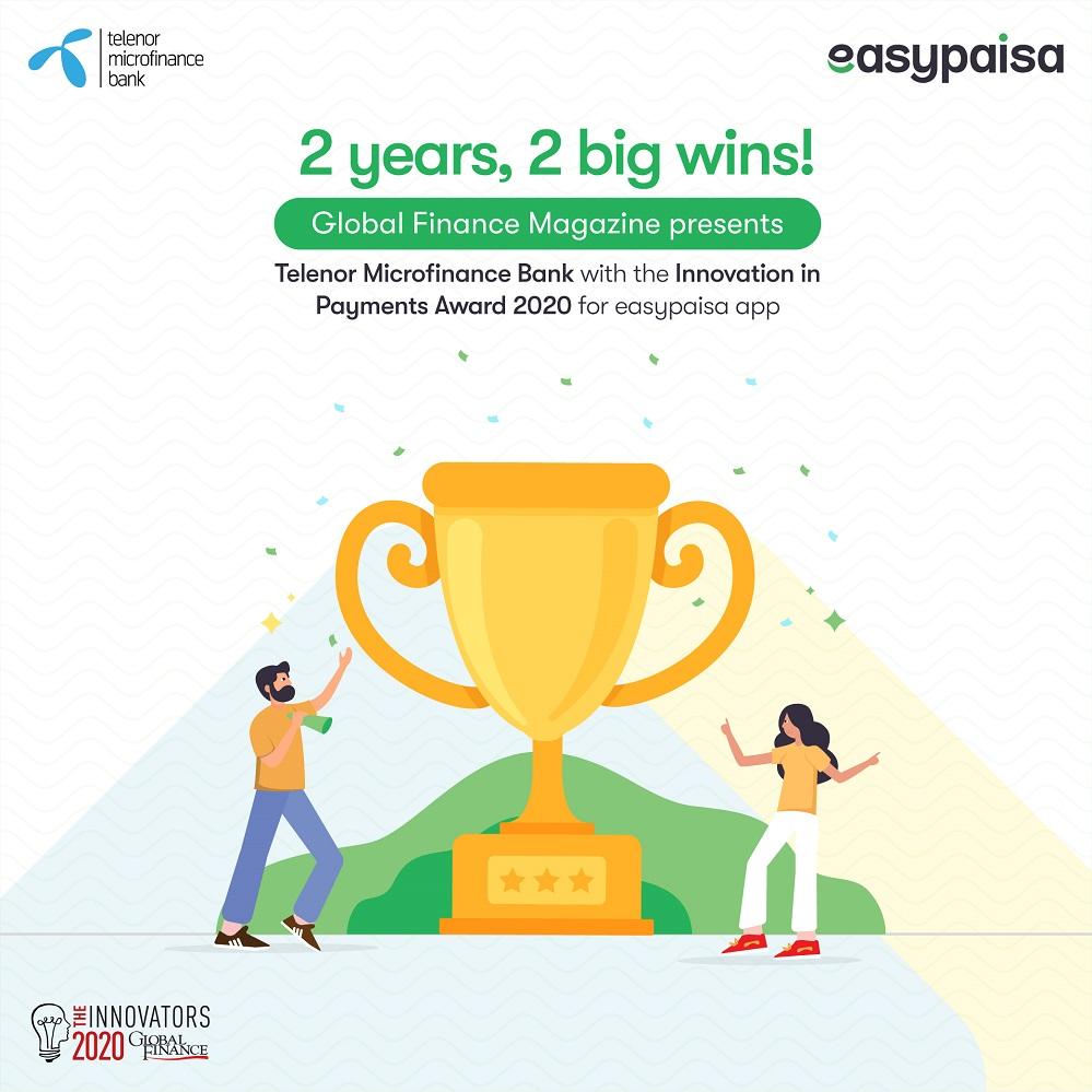 Telenor Microfinance Bank wins “The Innovators 2020” Award for Easypaisa App