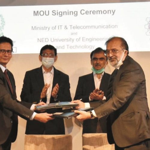 Minister of IT & Telecom signed MoU with NED University to encourage Start-up Culture in Pakistan 