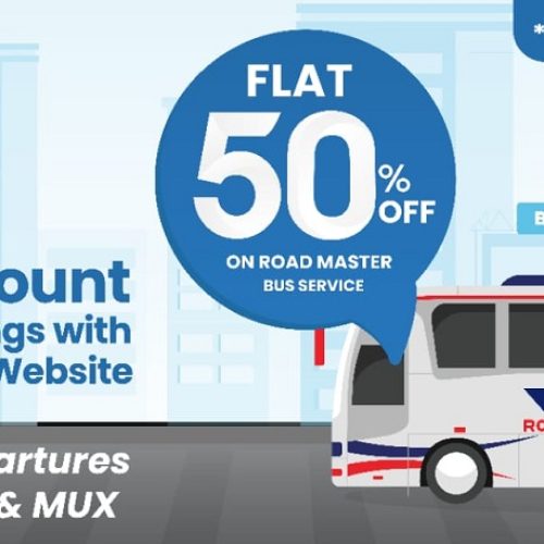 Bookme.pk joins hands with Road Master to offer FLAT 50% discount on online bookings